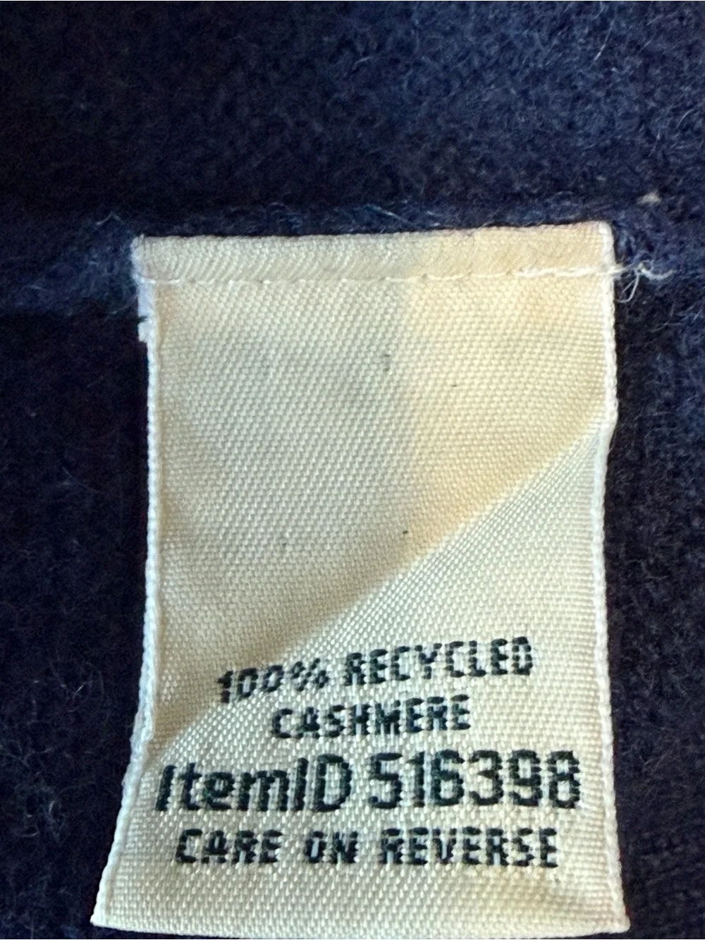 L.L.Bean 100% Recycled Cashmere Women’s Mockneck Sweater Navy Blue Large 516398